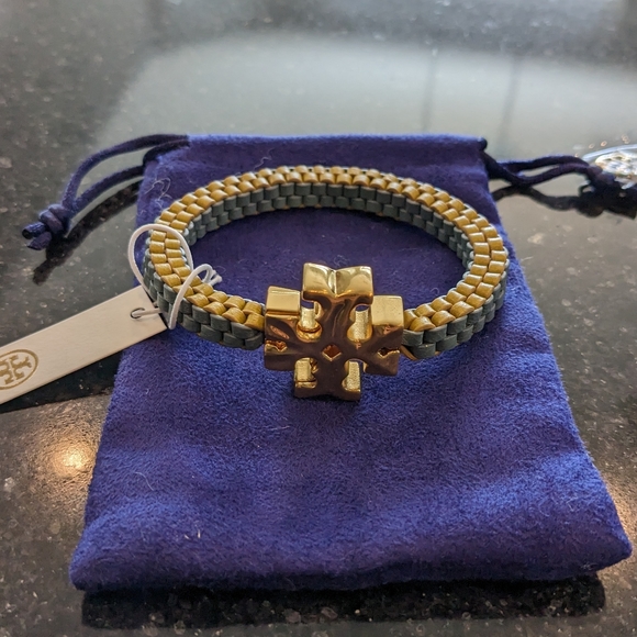 Tory Burch Jewelry - Tory Burch Roxanne Leather Woven Bracelet + Dust Bag + Gift Box Nwt ❤